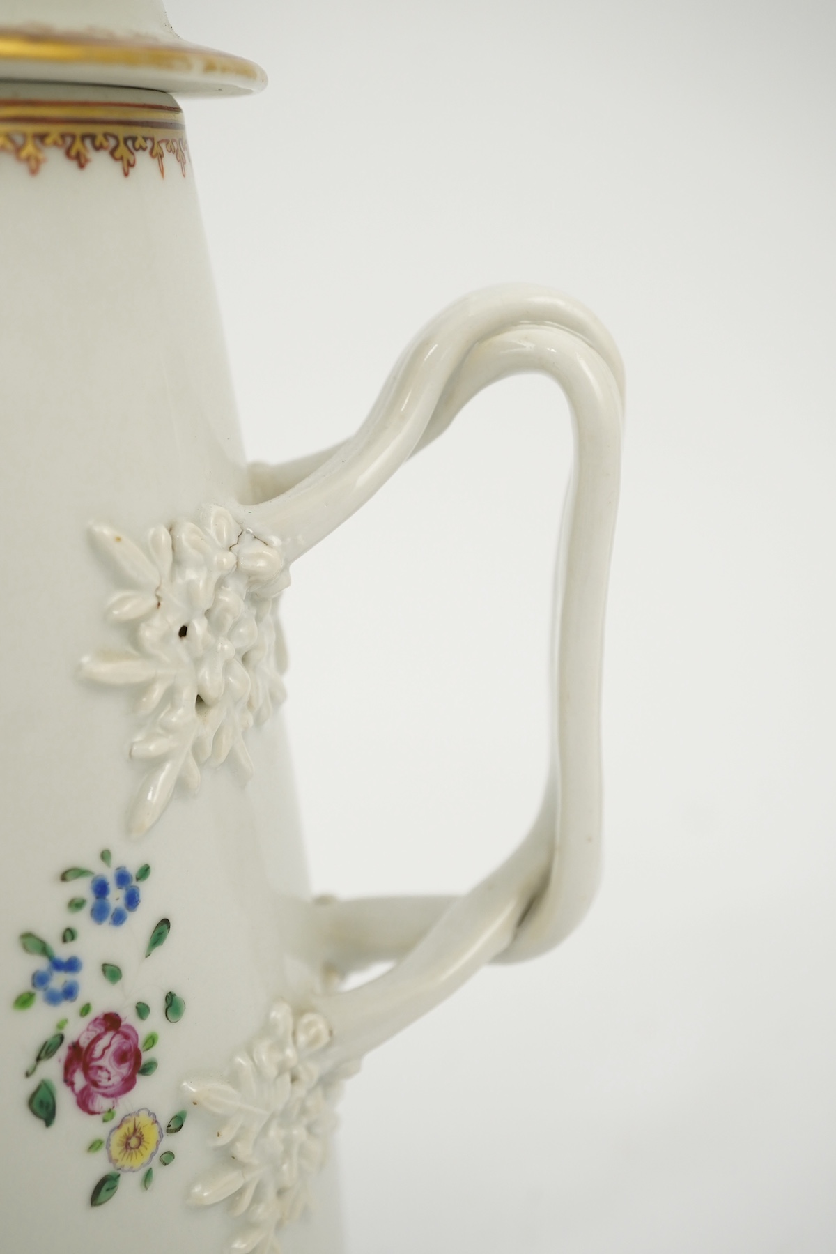 A Chinese export famille rose coffee pot, Qianlong period